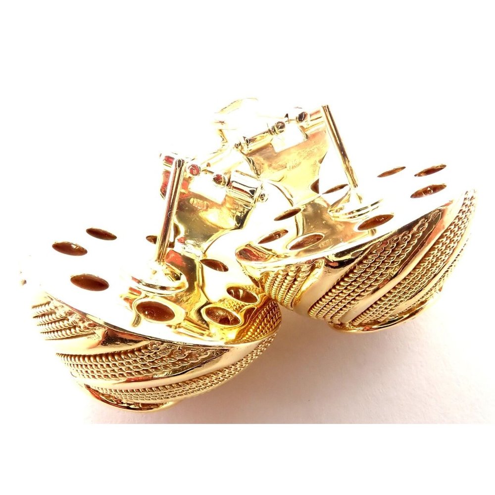 Rare! Authentic Tiffany & Co 18k Yellow Gold Diamond Earrings - Picture 7 of 9